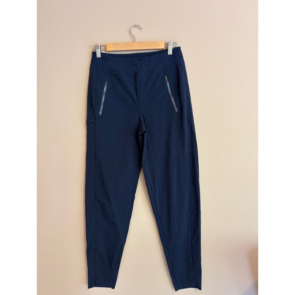 Athleta Headlands Hybrid Cargo II Tights Navy Blue Hiking Pants Women 4 Tall
